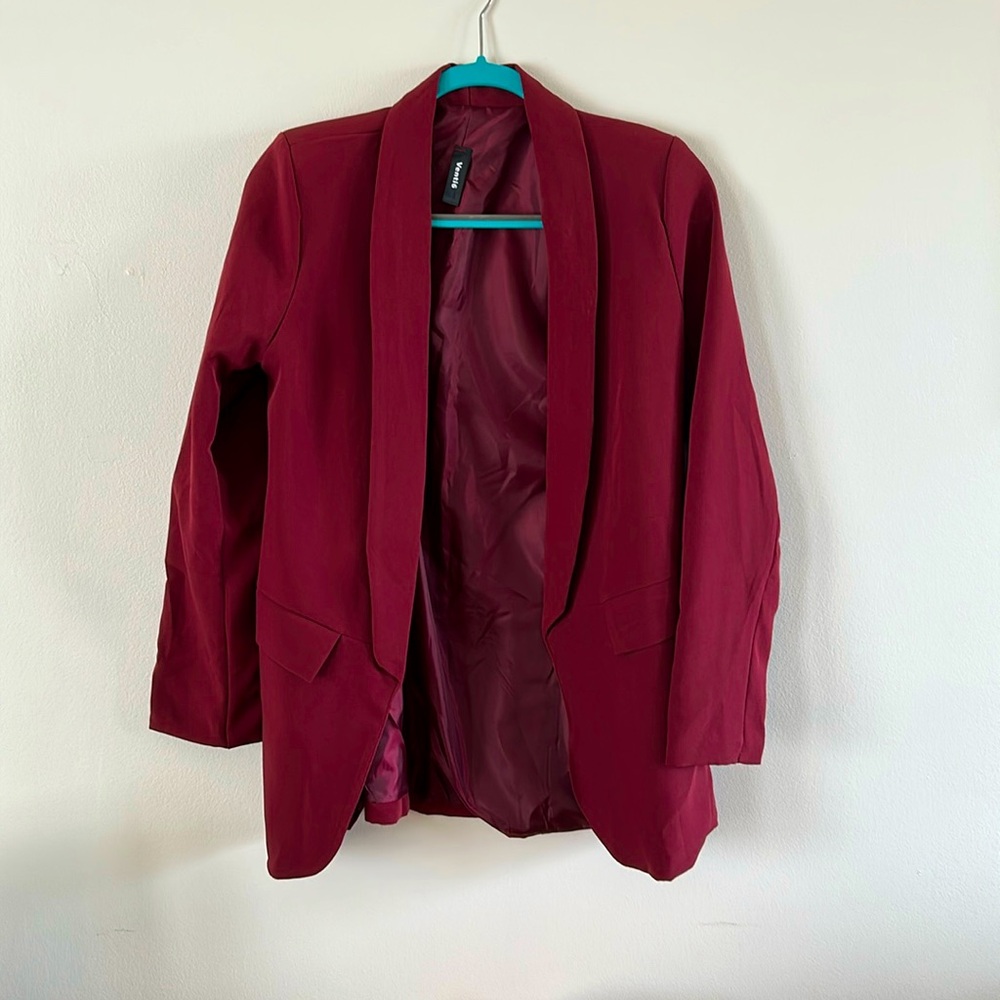 Burgundy blazer. Worn once.